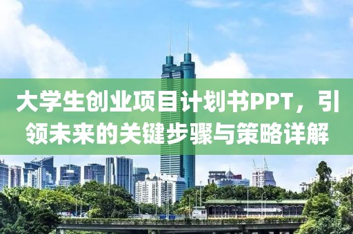 大学生创业项目计划书PPT，引领未来的关键步骤与策略详解