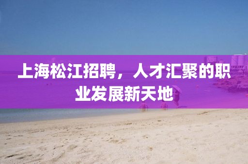 上海松江招聘，人才汇聚的职业发展新天地