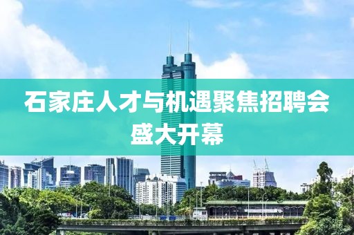 石家庄人才与机遇聚焦招聘会盛大开幕