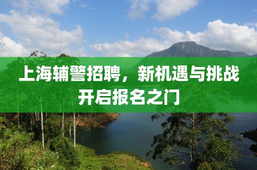 上海辅警招聘，新机遇与挑战开启报名之门