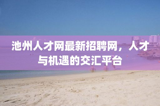 池州人才网最新招聘网，人才与机遇的交汇平台