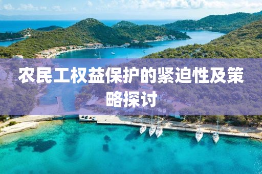 农民工权益保护的紧迫性及策略探讨