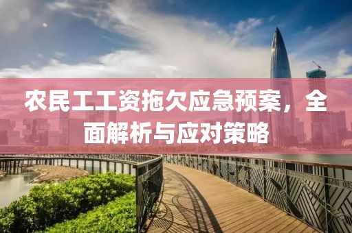 农民工工资拖欠应急预案，全面解析与应对策略