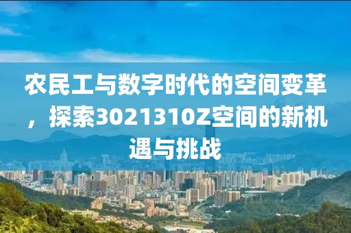 农民工与数字时代的空间变革，探索3021310Z空间的新机遇与挑战