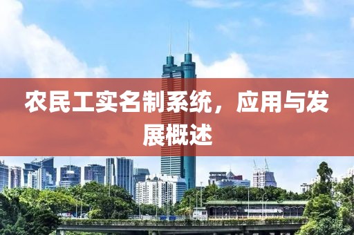 农民工实名制系统，应用与发展概述