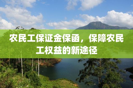 农民工保证金保函，保障农民工权益的新途径