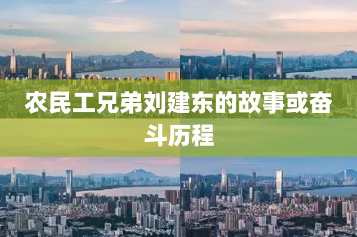 农民工兄弟刘建东的故事或奋斗历程