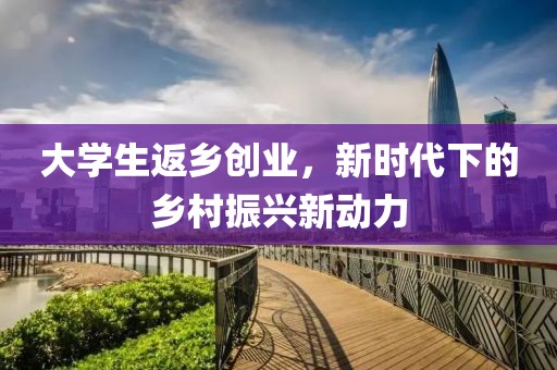 大学生返乡创业，新时代下的乡村振兴新动力